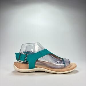 Vionic Terra Wide Turquoise Adjustable Ankle T-strap Sandals Women's Size 7
